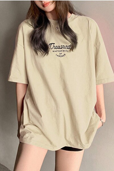 PERISENSE للجنسين بيج طاقم الرقبة ألف مطبوعة كبيرة الحجم