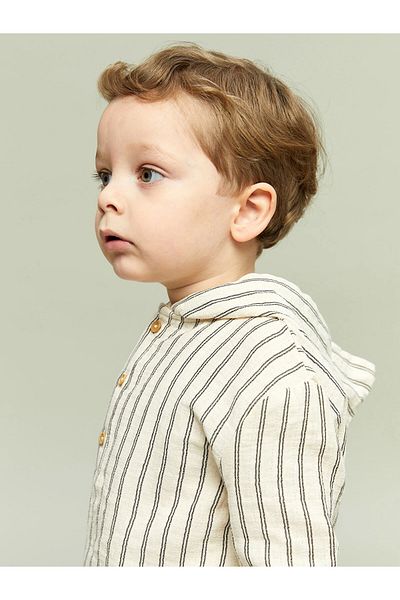 LC Waikiki طقم من قطعتين من سويت شيرت وبنطلون للأولاد الصغار من LCW Baby Ecru