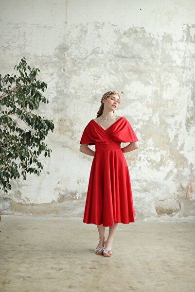 minel aşk ŞAL Yaka Elbise Ekru