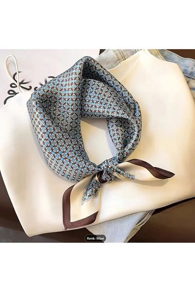 Dgt Luxury Blue Brown, Soft, Sun, Windproof, Double Side Printed, Shawl, Scarf, Scarf 70X70