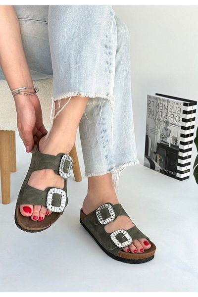BESKAR Papuci Nool Green Nubuck