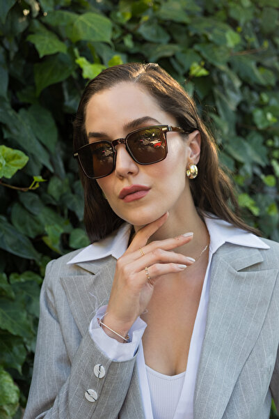 Monvago Mv 24163-3 Brown Square Unisex Sunglasses