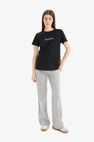 DeFacto Regular Fit Crew Neck Printed Combed Cotton Short Sleeve T-Shirt E2789Ax25Sp