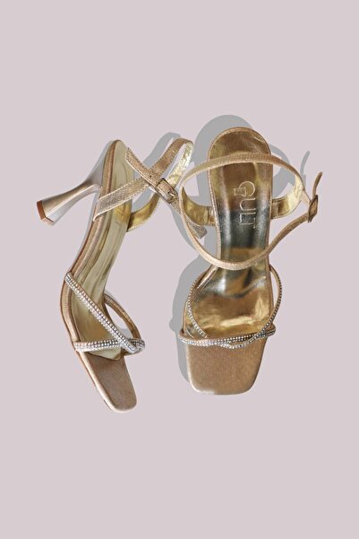 GULT Γυναικεία χρυσά Mother of Pearl Λεπτά Τακούνια Καλοκαιρινή Πέτρα Κεντημένα Παπούτσια Elegance