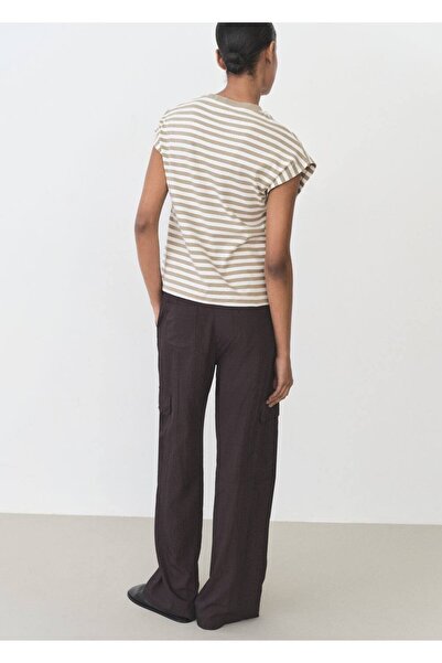 MANGO Woman Ριγέ κοντομάνικο μπλουζάκι