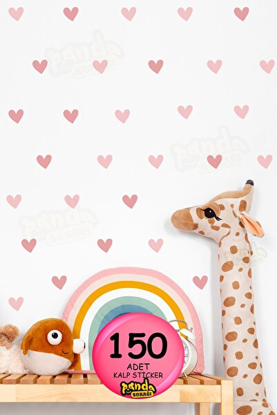 PANDA SOKAĞI ملصق ديكور لتزيين غرفة الأطفال على شكل قلوب وردية ناعمة مكون من ...