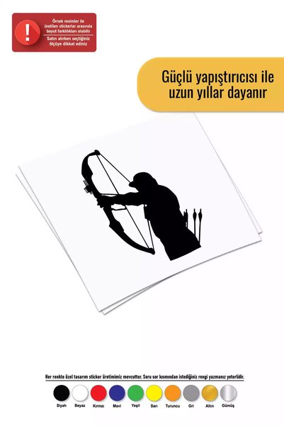 Generic Brand Okçu Sticker Auto Motor Laptop Wall Foil Sticker 15 X 22 Cm