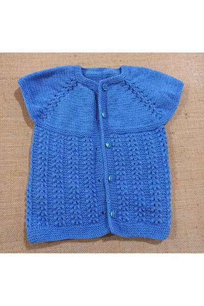 Generic Brand Hand Knitted 1-2 Years Old Blue Baby Vest
