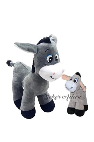 Şeker Adası Peluş Ikili Eşek 25 Cm Ve Yavru Sıpa 15 Cm