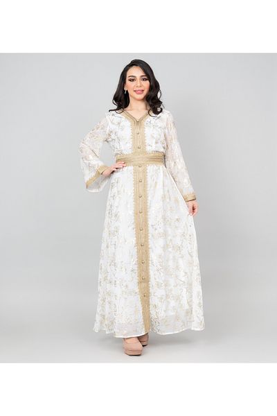 IKKXA Lace Printed Modern Jalabiya