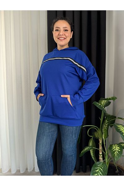 MODA Women's Plus Size Kangaroo Pocket Sweatshirt