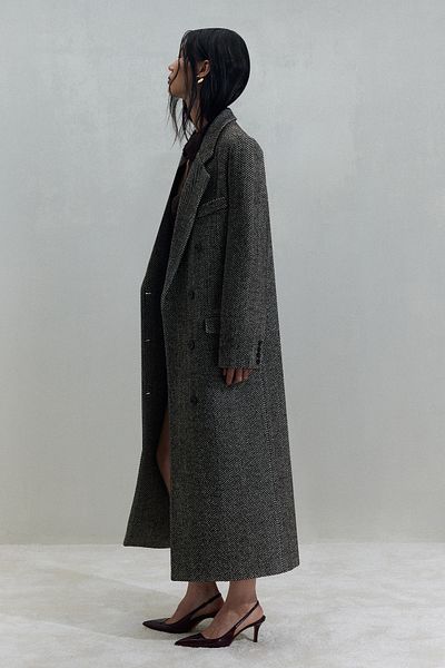 Suud Collection Hořký hnědý kabát Adel Maxi