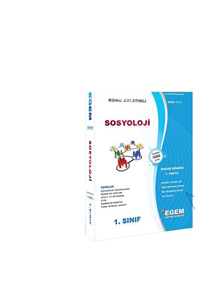 Egem Eğitim Yayınları AÖF SOSYOLOJİ 1.SINIF 2.  YARIYIL BAHAR DÖNEMİ KONU ANL...