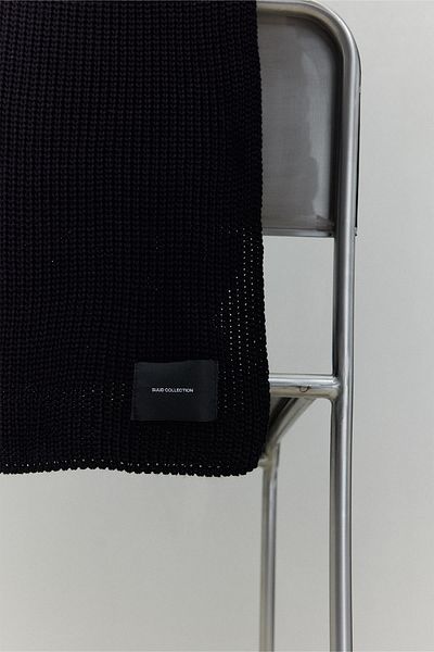 Suud Collection Bătătură de tricotaje împletite drepte negre