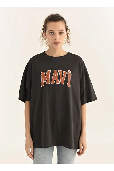 Mavi Oversize Dark Gray Women's T-Shirt