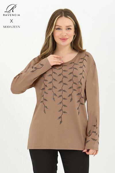 Ravencia Femei de vârstă mijlocie și peste, bluză din bumbac pieptănat cu mod...