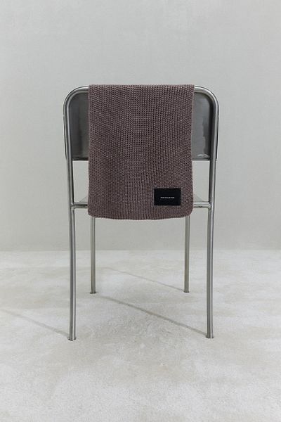 Suud Collection Μινκ επίπεδη πλεκτή κασκόλ
