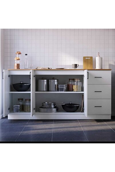 MOBİDEKO ROSA MUTFAK DOLABI ALT MODÜL 180 CM ÇEKMECELİ (TEZGAH DAHİL)