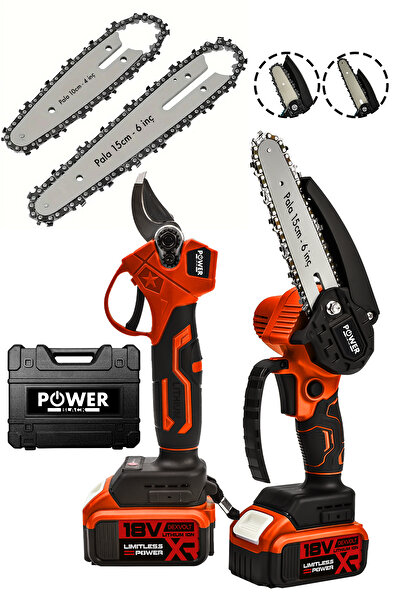 POWER BLACK Germany 2 Li Set 18 Vf 3 Ah Çift Akülü Çelik Şanzıman Şarjlı Dal ...