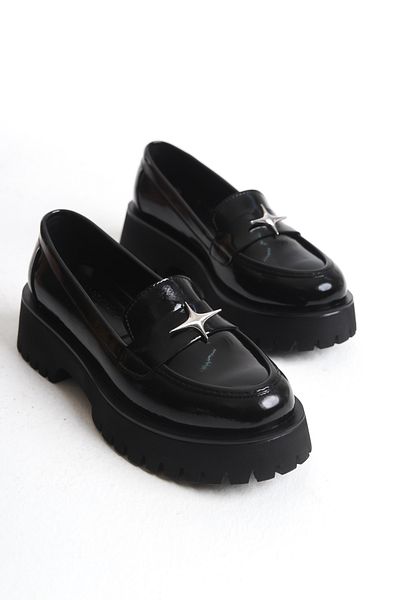 MARSEDO Mons Black Loafer - Χοντρή οδοντωτή σόλα, Casual παπούτσια