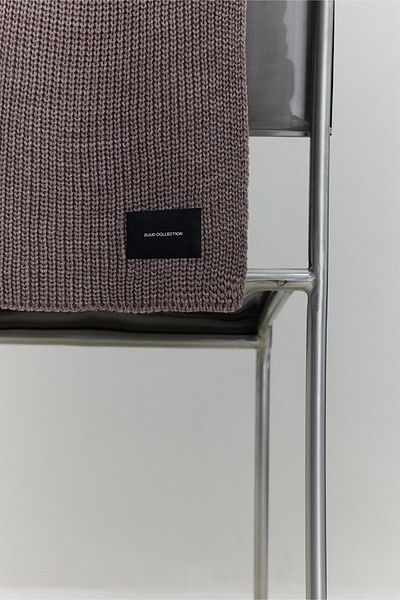 Suud Collection Μινκ επίπεδη πλεκτή κασκόλ