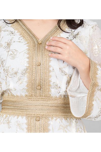 IKKXA Lace Printed Modern Jalabiya