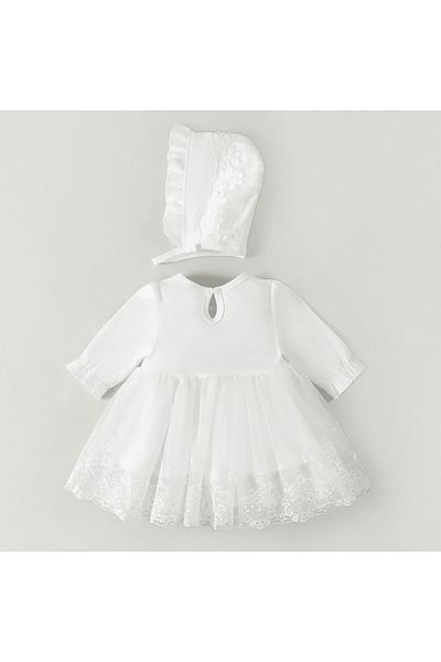 nannie Teresa White Dress for Girls - 12-18 months