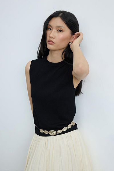 Suud Collection Black Lea Knitwear Blouse