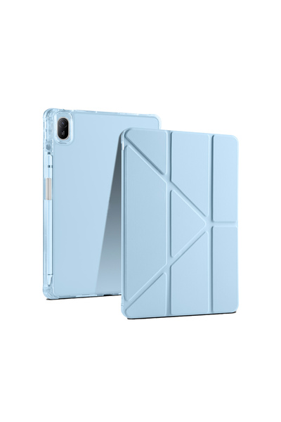 HTstore Huawei Compatible Matepad Se 11 Case Zore Tri Folding Stand Case with Pen Compartment-Blue