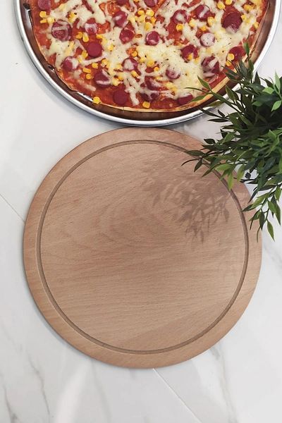 KT HOME Pizza Wooden Pizza Presentation Board Pizza Base Pizza Pan Base Lahmacun Serving Board