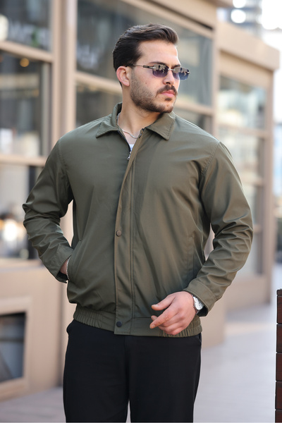 gm giyimarket Мъжко водоустойчиво и ветроустойчиво палто с ежедневна кройка и еластична талия, подплатено със сезонни елементи