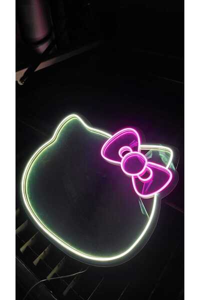 Cad Master Hello Kitty Pleksi Kırılmaz Ayna Neon Ledli Tasarım