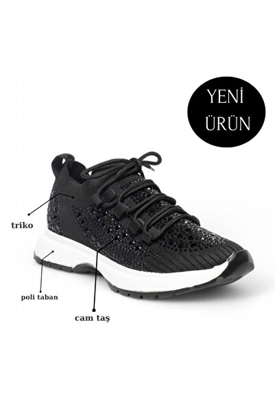 MEET Pantofi sport pentru femei, cu talpă ușoară, cu șireturi, tricotaje casual