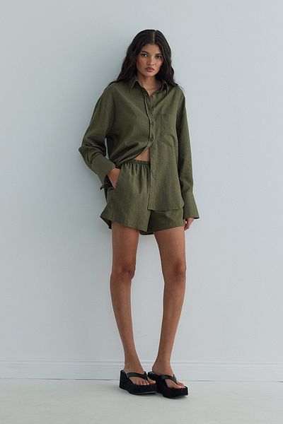 Suud Collection Khaki Mild – základní košile s kapsami