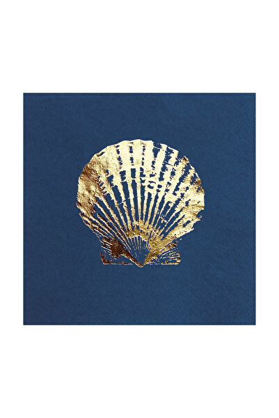 Story 33x33 سم أوراق الذهب المحار شل البحرية منقوشة 16 حزمة من المناديل الورق...