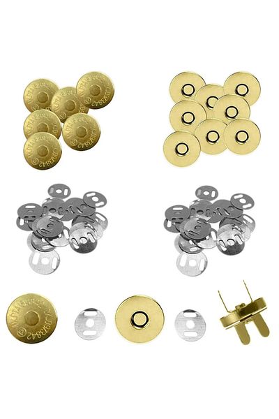 Flea Market Magnetic Snap Fastener for Knitted Bag Light Gold 25 Pack