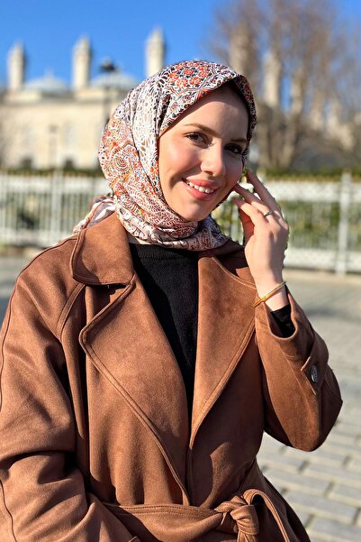 Armine Sport Eşarp - 8330P-09 - Tivil - Etnik Şal Deseni