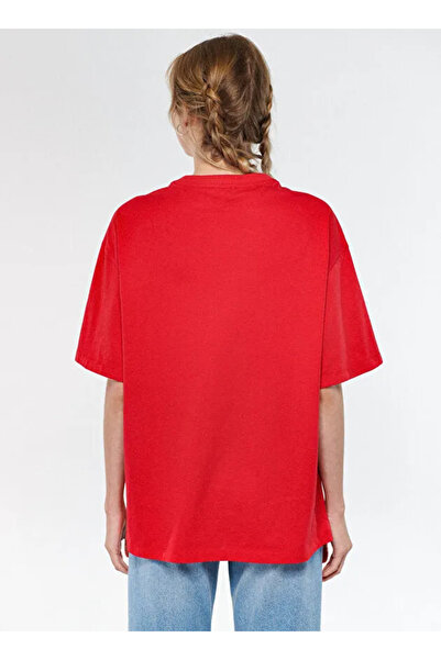Mavi Oversize One Size Red Women's T-Shirt