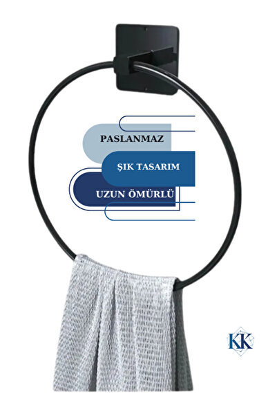 Genel Markalar Kare Yapışkanlı Siyah Yuvarlak Havluluk