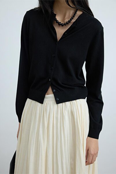Suud Collection Black Lea Knitwear Cardigan