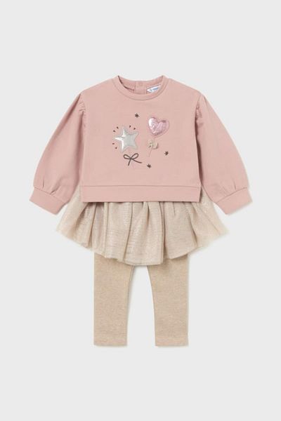 MAYORAL Girl Set with Heart and Star - Powder