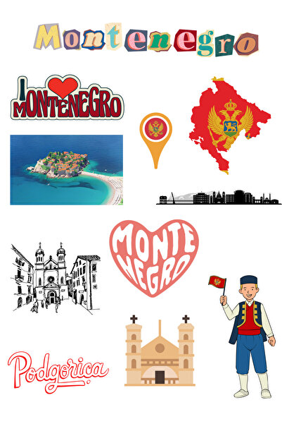 ANSHA CRAFTS Montenegro Sticker Seti Bullet Journal - Ajanda - Planner - Deft...