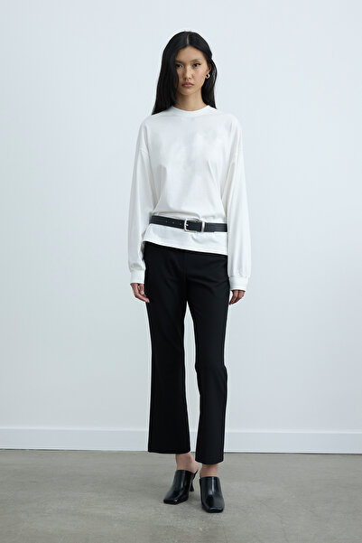 Suud Collection Ecru Dune Oversize Cuffed T-Shirt