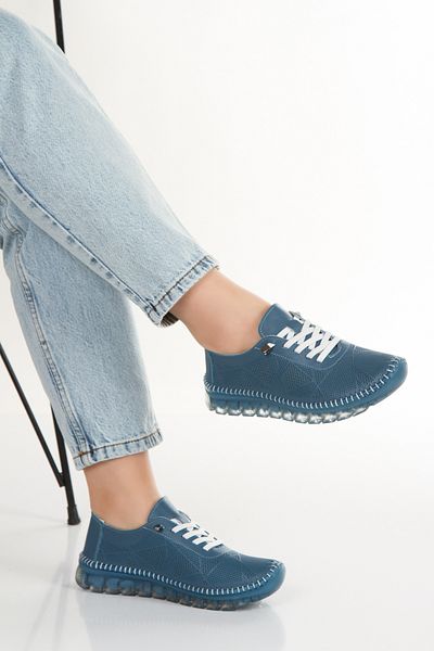 İLOLİCA Pantofi de zi cu zi cu șireturi din piele naturală cu talpă cu gel transparent