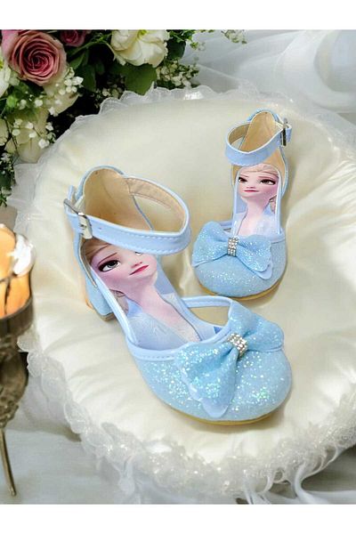 pediashoes Обувки за принцеси на висок ток в светло синьо за момиче