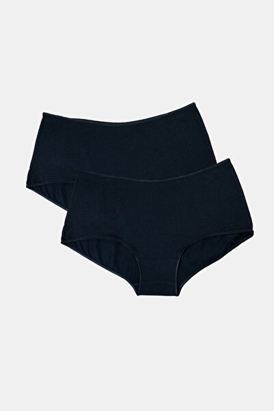 Malabadi Women's Black 2-Pack Wide-Brimmed Modal Slip Panties 1126