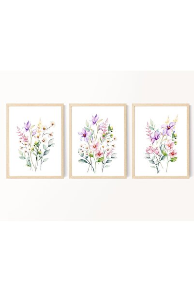 FORONEUS Set decorativ de 3 piese pentru pictură pe mdf cu buchet de flori să...