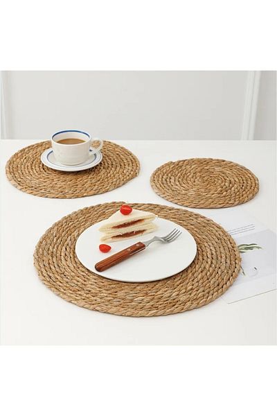 Sever Wicker Round Set of 3 American Service 35 cm Diameter Plate Set of 3