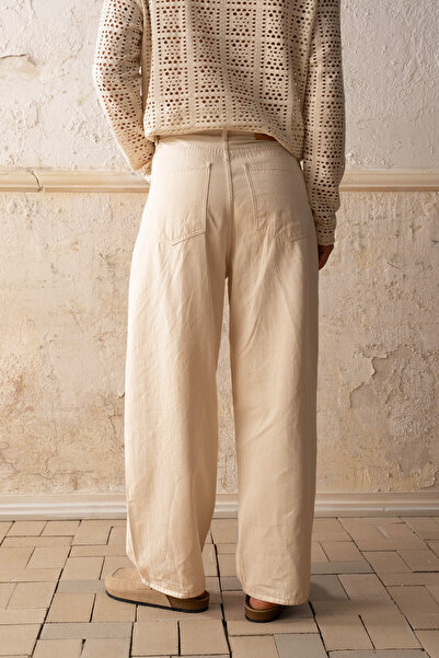 GIESTO Baggy Fit Gabardin Beige Pants