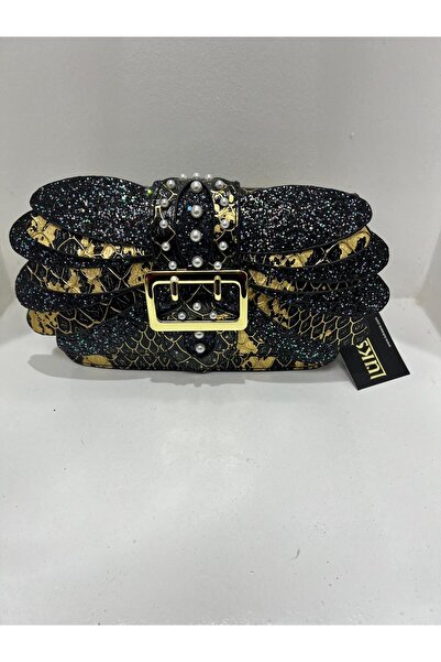 LÜKSERA Taş İşlemeli Siyah Renkli Şık Omuz Çantası – Özel Tasarım ve Zarif De...